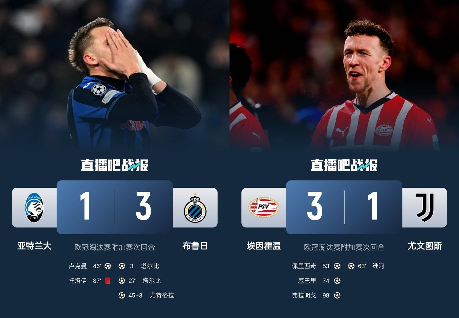  真是意甲拉垮？PSV淘汰尤文后3連敗，布魯日爆冷真藍黑后1勝難求