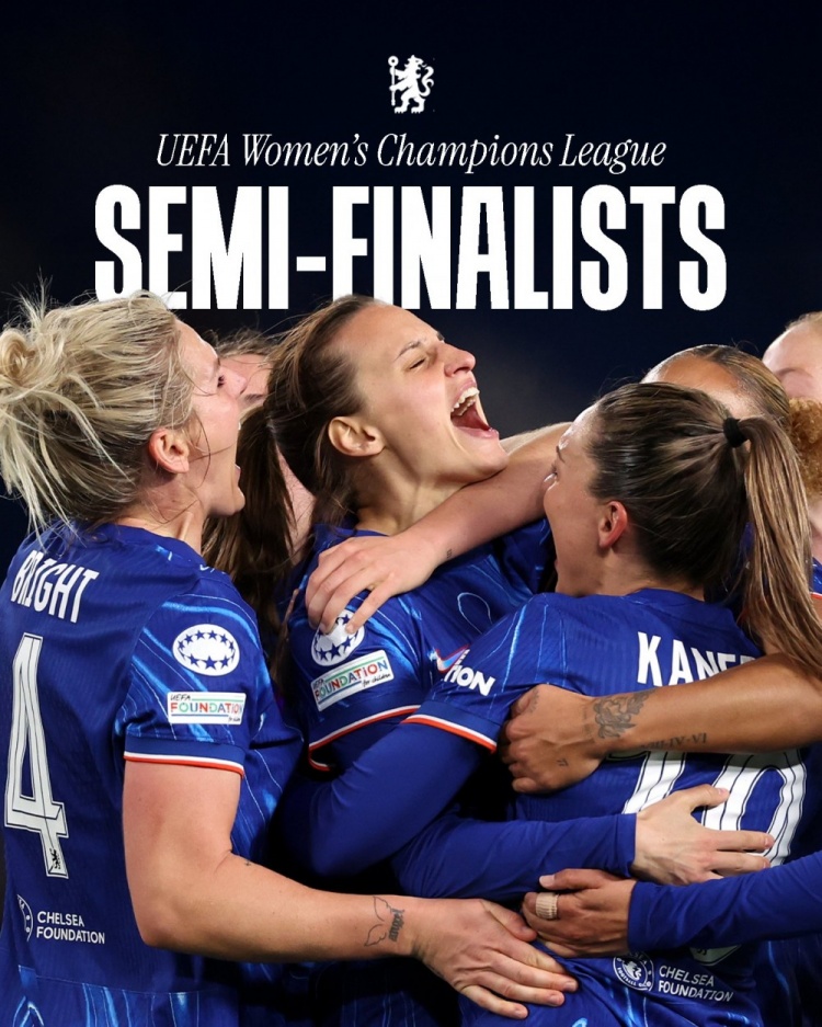  女足歐冠：切爾西3-0曼城&總比分3-2逆轉晉級四強，將對陣巴薩