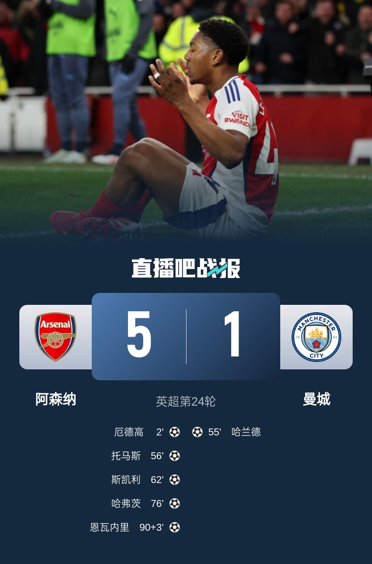  硬氣槍手無(wú)畏強敵！阿森納本賽季5-1碾壓曼城，3-0完勝皇馬
